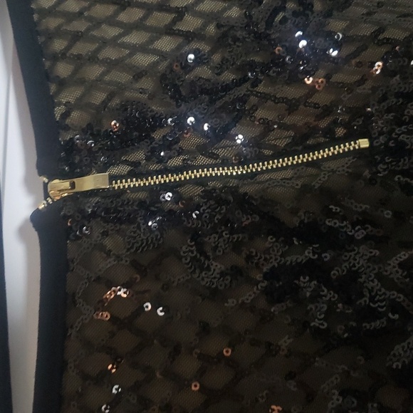 Privy Sequin Adorned Mini black Skirt - High Rise Glam Statement Skirt - Picture 10 of 12